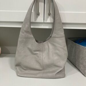 Vera Pelle Gray Hobo Bag Minimalist Design